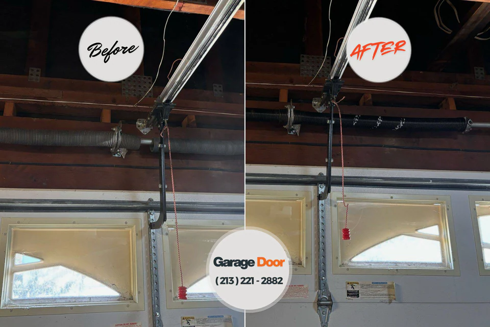 Before and after: garage door repair Safety Harbor, FL